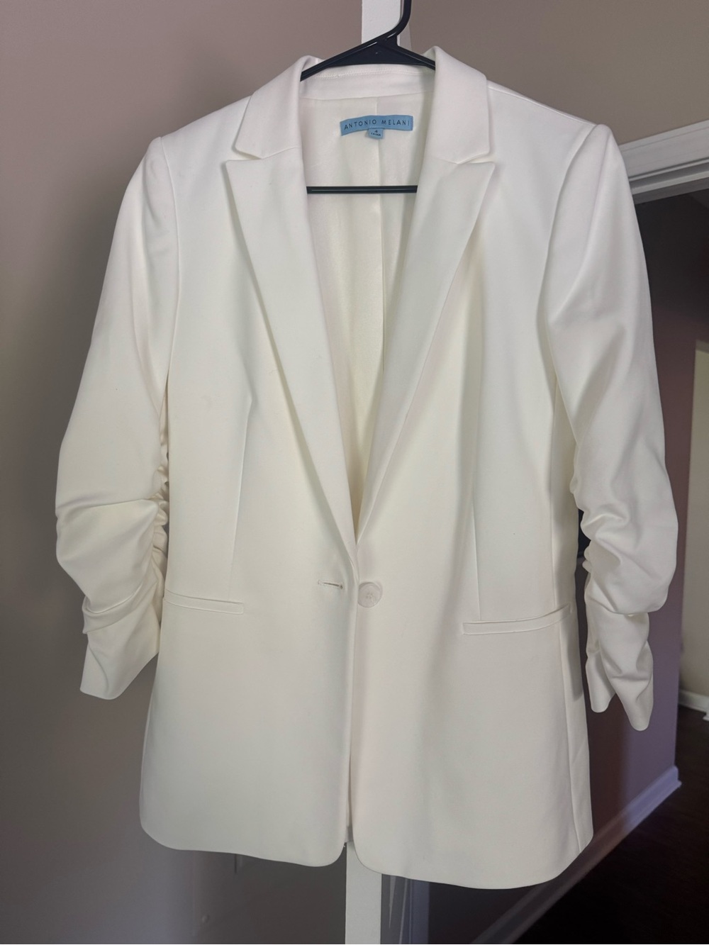 ANTONIO MELANI White Tailored Single-Button Blazer